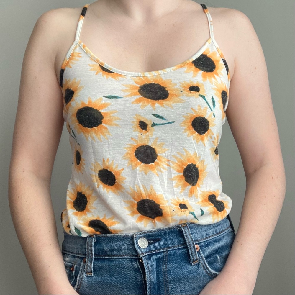 Urban Outfitters Sunflower Racerback Tank Top Small
